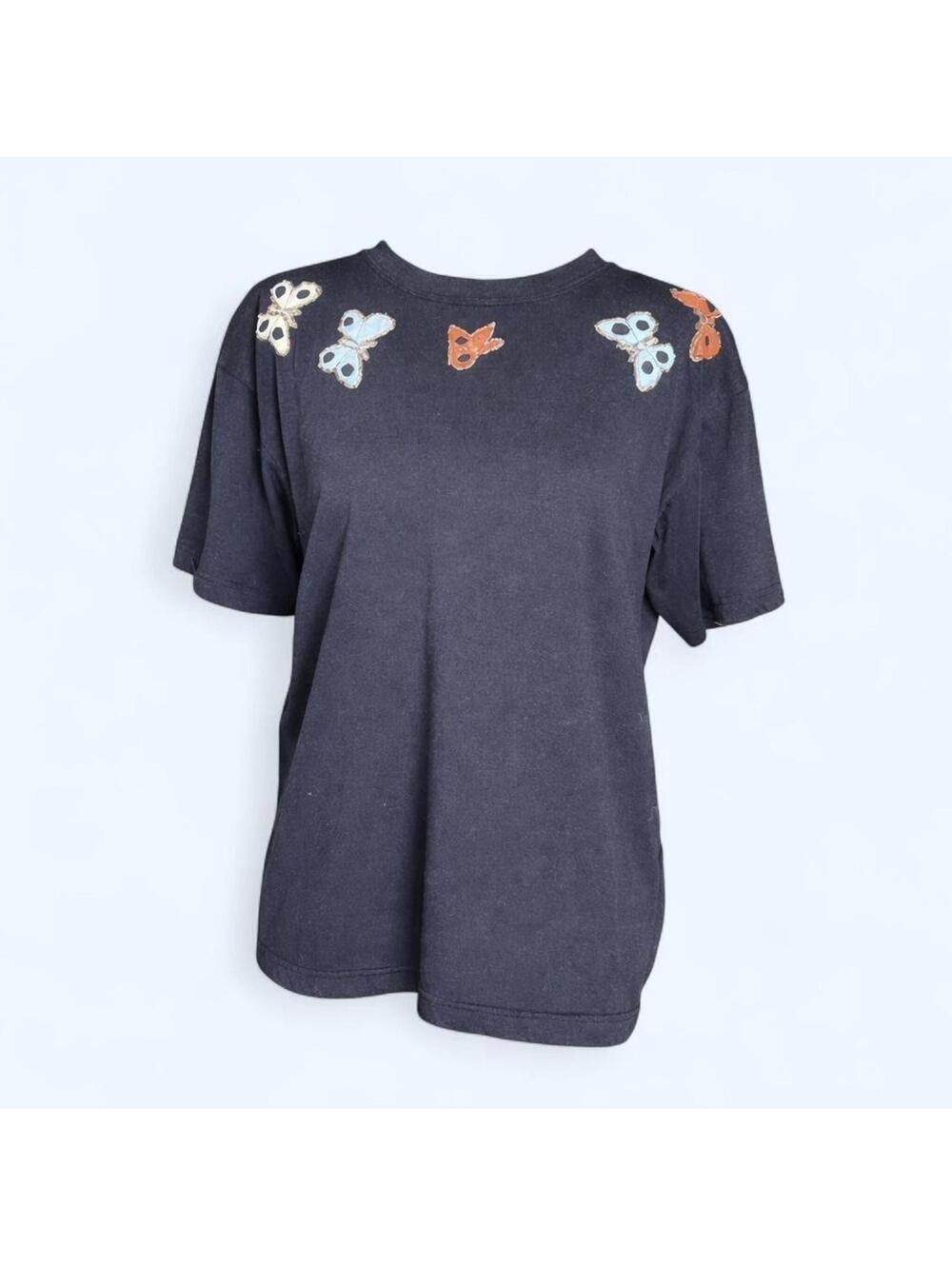 Vintage Butterfly Size Medium Graphic T-Shirt Cottagecore Y2K Fairy Grunge Tee